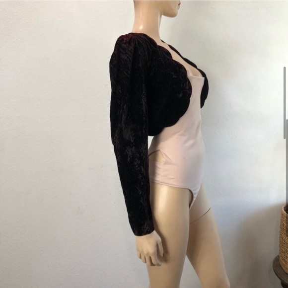 Vintage Roberta open Jacket  red velvet - Picture 6 of 12